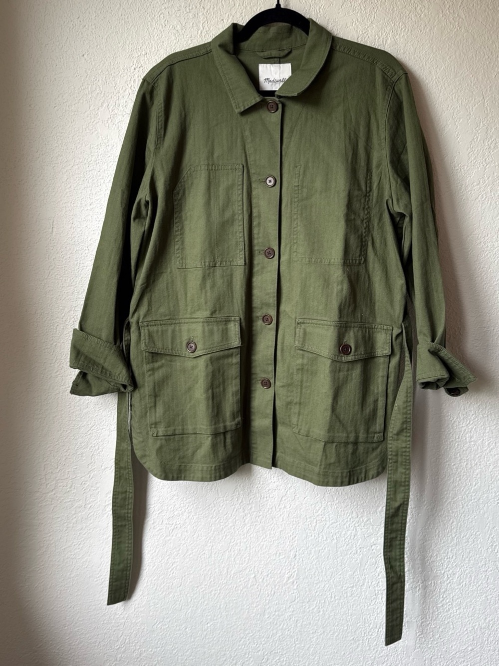 Madewell Olive Utility Tie-Belt Jacket - Picture 4 of 5